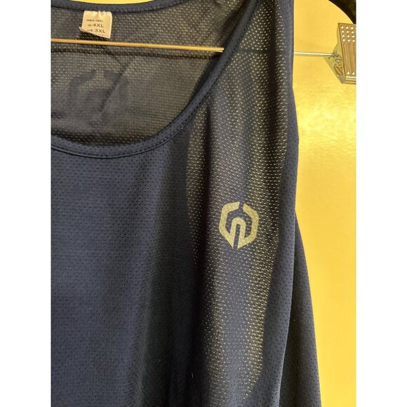 Neleus Mens 3XL Blue Mesh Sleeveless Quick-Dry Gym Tank Top With Logo Design - Picture 3 of 5